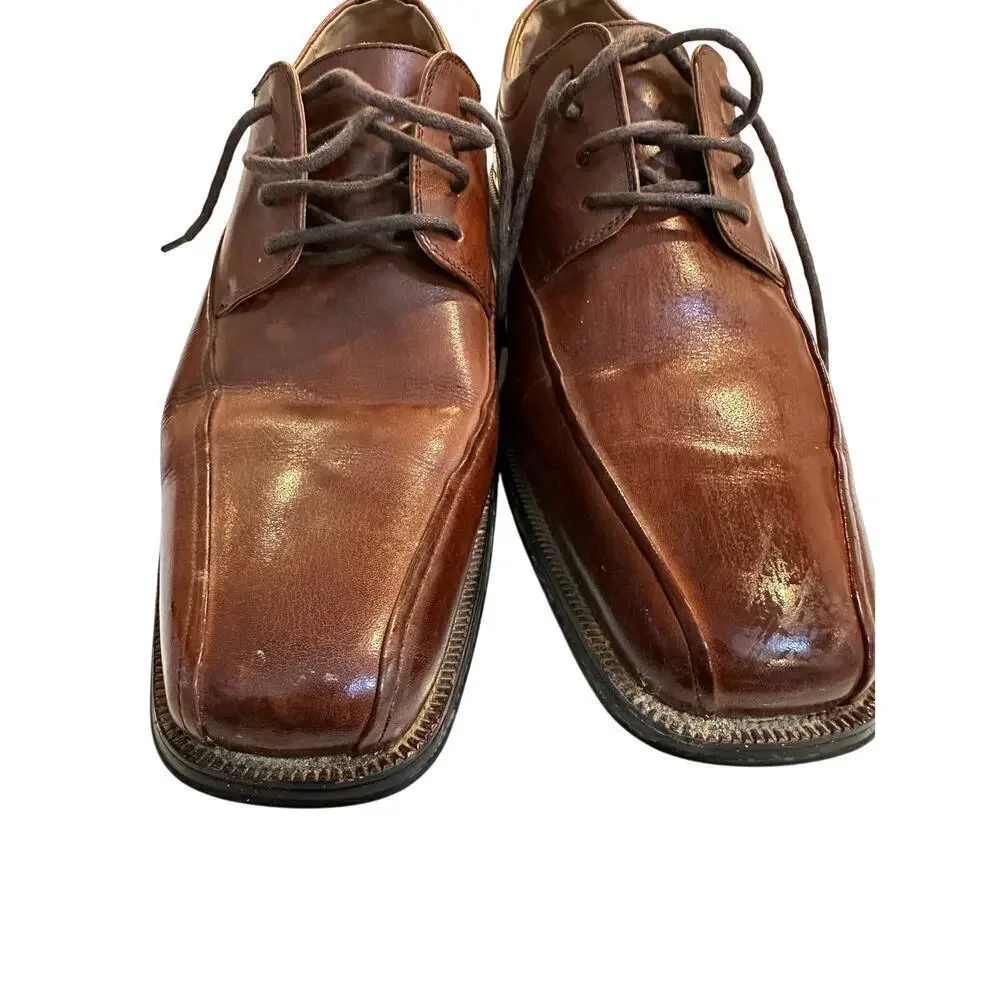 Florsheim Men's Brown Leather Bicycle Toe Lace Up Oxford Shoes Size 9.5D